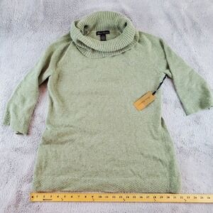 Marisa Christina Angora Sweater XL Mint Green‎ 3/4/ Sleeve Cowl Neck Rabbit Hair